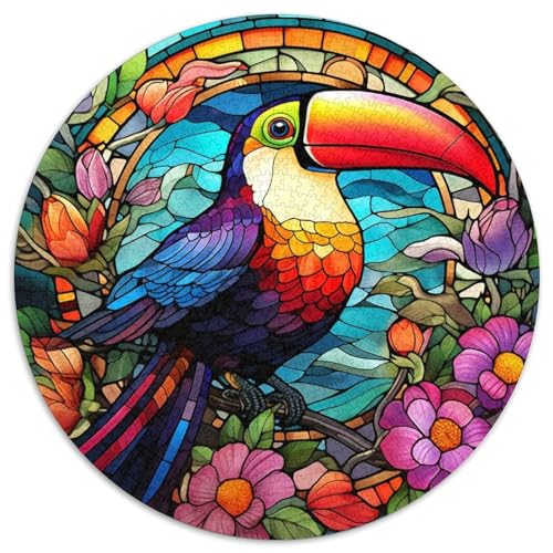 Buntglas-Tukan-Papierpuzzle mit 1000 Teilen für Erwachsene, Teenager und Familien, perfekte DIY-Dekoration und knifflige Herausforderung 67,5 x 67,5 cm Buntglas-Tukan-Papierpuzzle mit 1000 Teilen für Erwachsene, Teenager und Familien, perfekte DIY-Dekoration und knifflige Herausforderung 67,5 x 67,5 cm von WGLINGX