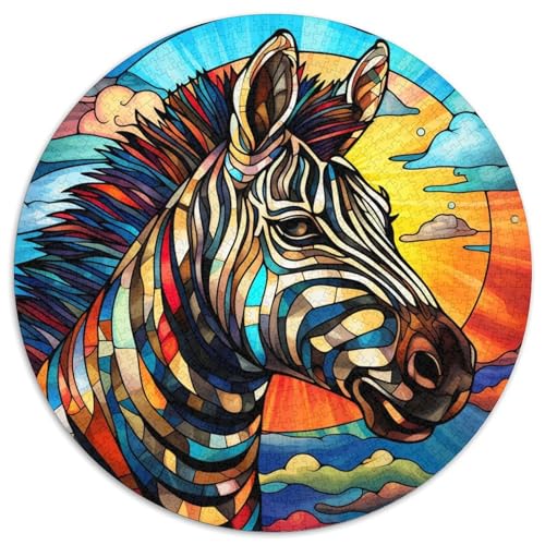 Buntglas-Zebra-Papierpuzzle für Erwachsene, 1000-teiliges Denkspiel für Teenager, 67,5 x 67,5 cm Buntglas-Zebra-Papierpuzzle für Erwachsene, 1000-teiliges Denkspiel für Teenager, 67,5 x 67,5 cm von WGLINGX