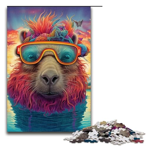 Capibara Puzzle 1000 Teile für Erwachsene, geeignet für Paare und Teenager ab 14 Jahren, 19,69 x 29,53 Zoll Capibara Puzzle 1000 Teile für Erwachsene, geeignet für Paare und Teenager ab 14 Jahren, 19,69 x 29,53 Zoll von WGLINGX