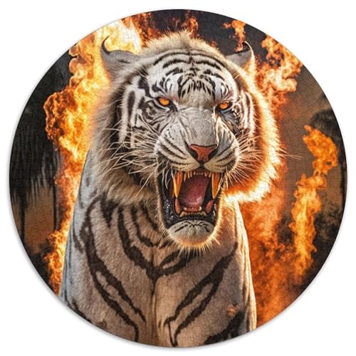 Captive Fire Tigers Puzzle für Erwachsene, 1000 Teile, anspruchsvolles Puzzle, Spaß für die ganze Familie, Basteln, perfekt für Geburtstage, Feiertage (67,5x67,5cm) von WGLINGX