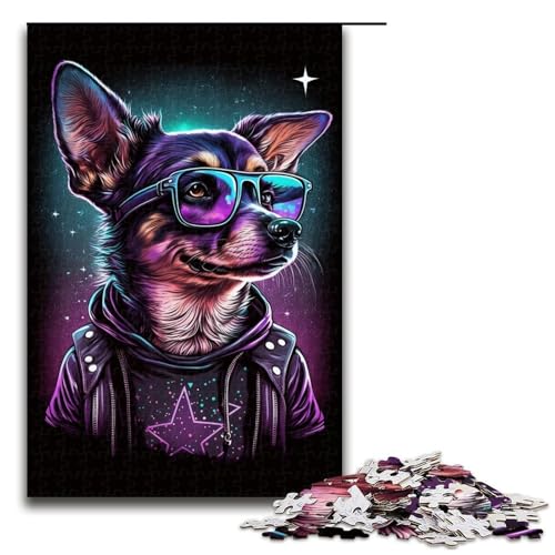 Chihuahua-Boxer-Puzzle für Erwachsene, 1000 Teile, zur Verbesserung des Gedächtnisses, geeignet für Jugendliche ab 14 Jahren (Größe 50 x 75 cm) von WGLINGX