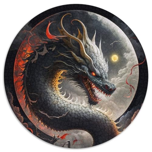 Chinesisches Drachenpuzzle, 1000 Teile, Puzzle für Erwachsene, Weihnachten, Halloween, Ostern, Neujahr (67,5x67,5cm) von WGLINGX