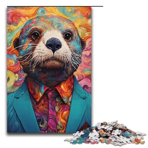 Color Otter Puzzles 1000 Teile für Erwachsene, Geschenke, ideal für und Teenager ab 14 Jahren, 14,96 x 10,24 Zoll von WGLINGX