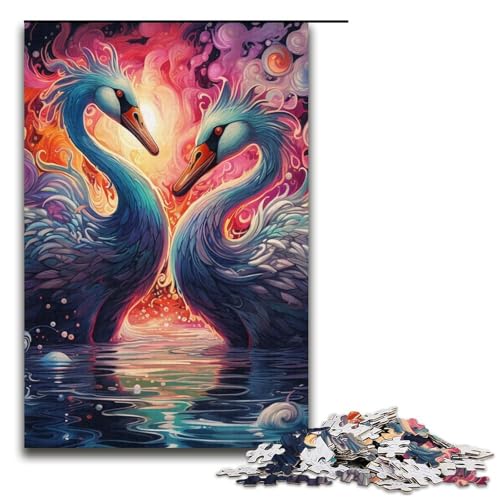 Color Swan Puzzles 1000 Teile für Erwachsene, Geschenke, ideal für und Teenager ab 14 Jahren, 14,96 x 10,24 Zoll von WGLINGX