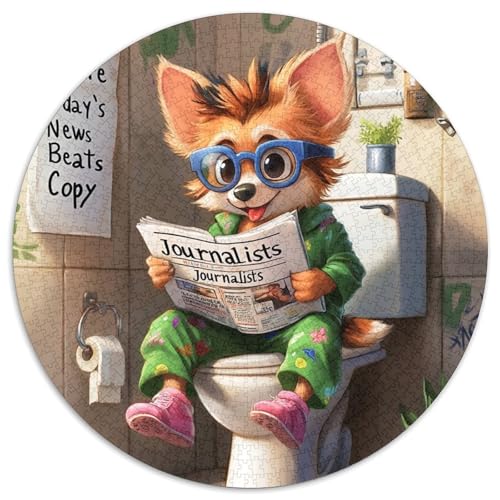 Corgi Go Toilet-Puzzle für Erwachsene, 1000-teiliges Puzzle für Erwachsene, perfekt für Teenager und Familienspaß, Geburtstag, 1000 Teile (67,5x67,5cm) von WGLINGX