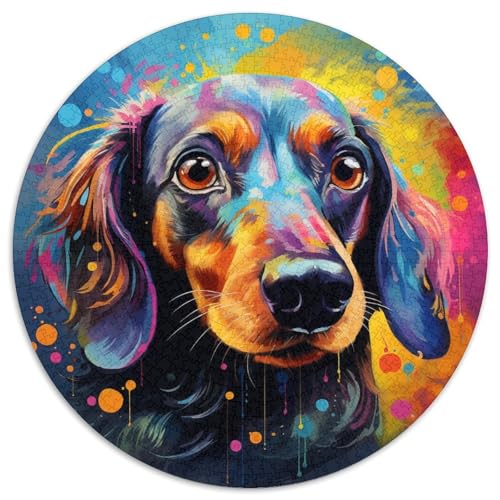 Dackel-Puzzle aus Pappe, rund, 1000 Teile, Puzzle für Erwachsene, anspruchsvolles Denkspiel für Teenager, unterhaltsames interaktives Spiel für die ganze Familie 67,5 x 67,5 cm Dackel-Puzzle aus Pappe, rund, 1000 Teile, Puzzle für Erwachsene, anspruchsvolles Denkspiel für Teenager, unterhaltsames interaktives Spiel für die ganze Familie 67,5 x 67,5 cm von WGLINGX