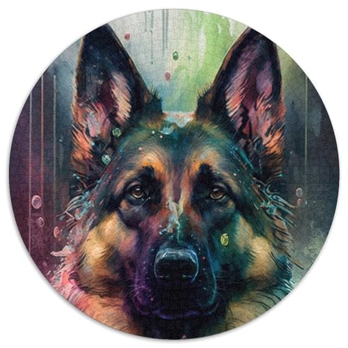 Deutscher Schäferhund-Puzzle, 1000 Teile, Puzzle für Erwachsene, Weihnachten, Halloween, Ostern, Neujahr (67,5x67,5cm) von WGLINGX