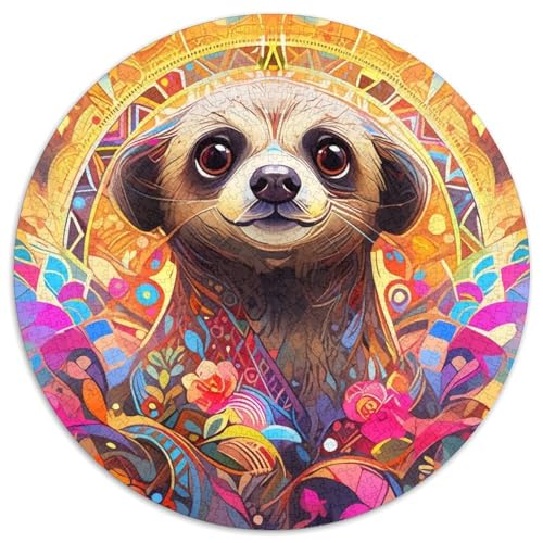 Erdmännchen-Puzzle aus Pappe, rund, 1000 Teile, Puzzle für Erwachsene, anspruchsvolles Denkspiel für Teenager, unterhaltsames interaktives Spiel für die ganze Familie 67,5 x 67,5 cm Erdmännchen-Puzzle aus Pappe, rund, 1000 Teile, Puzzle für Erwachsene, anspruchsvolles Denkspiel für Teenager, unterhaltsames interaktives Spiel für die ganze Familie 67,5 x 67,5 cm von WGLINGX