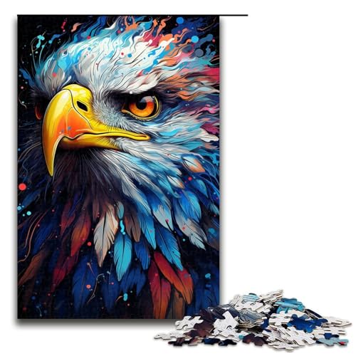 Exotisches, farbenfrohes Adler-Puzzle für Erwachsene, 1000 Teile, Lernspiel, Herausforderungsspielzeug, Weihnachts- und Geburtstagsgeschenk (Größe 50 x 75 cm) von WGLINGX