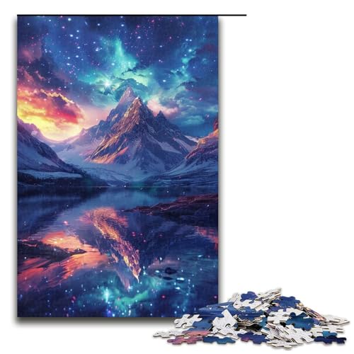Familienspaß-Puzzle Mountain Aurora, 1000-teiliges Puzzle für Erwachsene, stärkt die Liebe zwischen Paaren, für Teenager ab 14 Jahren (Größe 50 x 75 cm) von WGLINGX