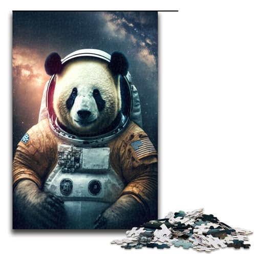 Familienspaß-Puzzle Panda-Astronaut für Erwachsene, 1000 Teile, stärkt die Liebe zwischen Paaren, für Teenager ab 14 Jahren (Größe 50 x 75 cm) von WGLINGX