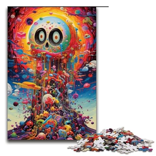 Fantasy-Skelett-Berg-Puzzle, 1000 Teile, für Erwachsene, geeignet für Paare und Teenager ab 14 Jahren (Größe 50 x 75 cm) von WGLINGX