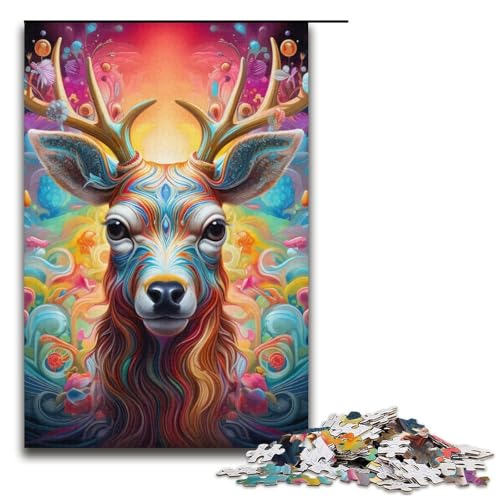 Farbige Hirsch-Puzzles, 1000 Teile, für Erwachsene, Geschenke, ideal für und Teenager ab 14 Jahren, 14,96 x 10,24 Zoll von WGLINGX