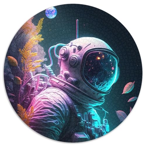 Farbiges Astronauten-Puzzle, 1000 Teile, Puzzle für Erwachsene, Weihnachten, Halloween, Ostern, Neujahr (67,5x67,5cm) von WGLINGX