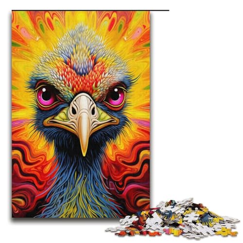 Farbiges Straußenpuzzle, 1000 Teile, Puzzle für Erwachsene, praktisches Spiel, Staycation, Zeitvertreib für Teenager ab 14 Jahren, 14,96 x 10,24 Zoll Farbiges Straußenpuzzle, 1000 Teile, Puzzle für Erwachsene, praktisches Spiel, Staycation, Zeitvertreib für Teenager ab 14 Jahren, 14,96 x 10,24 Zoll von WGLINGX