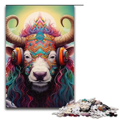 Farbiges Yak-Puzzle für Erwachsene, 1000 Teile, Holzpuzzle, für Jugendliche und Erwachsene, gutes Geschenk für Erwachsene, 19,69 x 29,53 Zoll Farbiges Yak-Puzzle für Erwachsene, 1000 Teile, Holzpuzzle, für Jugendliche und Erwachsene, gutes Geschenk für Erwachsene, 19,69 x 29,53 Zoll von WGLINGX