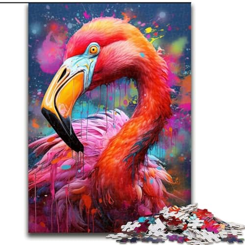 Flamingo-Puzzle mit 1000 Teilen für Erwachsene, 1000 Teile, Heimdekoration, Familienspaß, ab 14 Jahren (Größe 26x38cm) von WGLINGX
