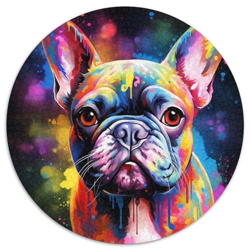 Französische Bulldogge, Nebel, runde Papppuzzles mit 1000 Teilen für Erwachsene, anspruchsvolles Denkspiel für Teenager, unterhaltsames interaktives Spiel für die ganze Familie 67,5 x 67,5 cm Französische Bulldogge, Nebel, runde Papppuzzles mit 1000 Teilen für Erwachsene, anspruchsvolles Denkspiel für Teenager, unterhaltsames interaktives Spiel für die ganze Familie 67,5 x 67,5 cm von WGLINGX