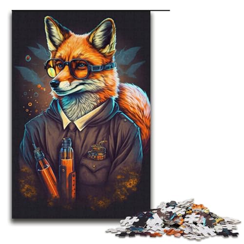 Fuchs-Tierpuzzle, 1000 Teile, für Erwachsene, interessantes Puzzle zur Stressreduzierung, anspruchsvolles, lustiges Familienspiel (Größe 38 x 26 cm) von WGLINGX