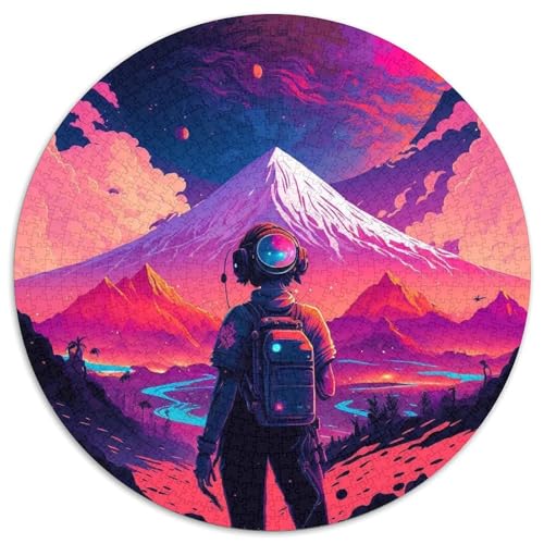 Fuji Puzzles für Erwachsene, 1000 Teile, 1000 Teile, rundes Puzzle, Denkspiel, interaktives Familienspiel, geeignet für Kinder ab 14 Jahren (67,5x67,5cm) von WGLINGX