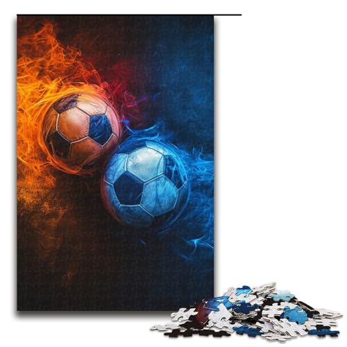Fußball-Sportpuzzle, 1000 Teile, für Erwachsene, Geschenke, ideal für Teenager ab 14 Jahren (Größe 50 x 75 cm) von WGLINGX