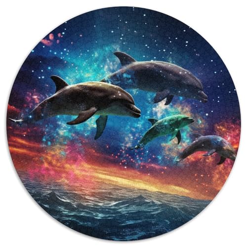 Galaxy Dolphin Puzzle, 1000 Teile, Puzzle für Erwachsene, Weihnachten, Halloween, Ostern, Neujahr (67,5x67,5cm) von WGLINGX