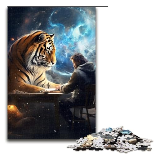 Galaxy Tiger Piano 1000-teiliges Puzzle für Erwachsene, anspruchsvolles Spielpuzzle, geeignet für Jugendliche ab 14 Jahren (Größe 50 x 75 cm) von WGLINGX