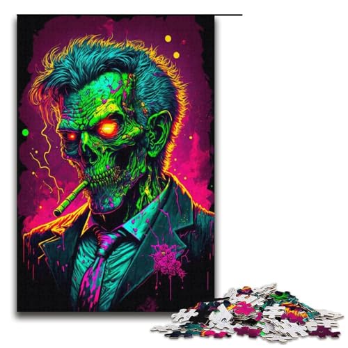 Gangster-Zombie im Kostüm für Erwachsene, 1000-teiliges Puzzle aus Pappe, für Jugendliche und Erwachsene, gutes Geschenk für Erwachsene (Größe 38 x 26 cm) von WGLINGX