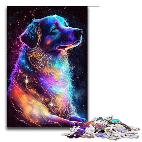 Golden Retriever-Puzzle, 1000 Teile, Puzzle für Erwachsene, praktisches Spiel zum Zeitvertreib zu Hause für Teenager ab 14 Jahren (Größe 50 x 75 cm) von WGLINGX