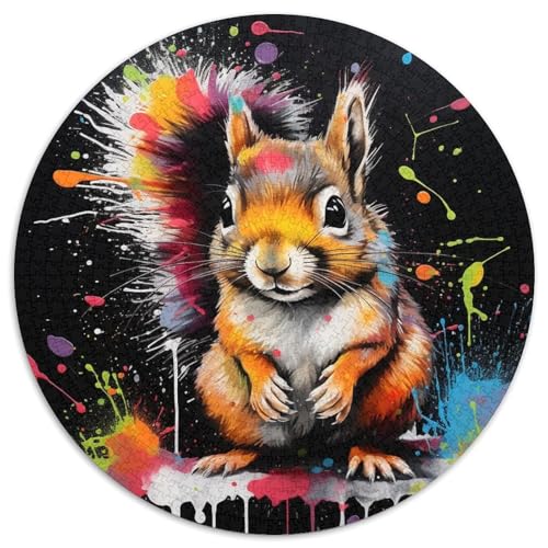 Graffiti-Malerei, Eichhörnchen, runde Puzzles aus Karton, 1000 Teile, für Erwachsene, anspruchsvolles Denkspiel für Teenager, unterhaltsames interaktives Spiel für die ganze Familie 67,5 x 67,5 cm Graffiti-Malerei, Eichhörnchen, runde Puzzles aus Karton, 1000 Teile, für Erwachsene, anspruchsvolles Denkspiel für Teenager, unterhaltsames interaktives Spiel für die ganze Familie 67,5 x 67,5 cm von WGLINGX