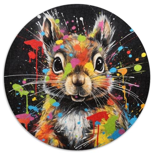 Graffiti-Malerei, Eichhörnchen, runde Puzzles aus Karton, 1000 Teile, für Erwachsene, anspruchsvolles Denkspiel für Teenager, unterhaltsames interaktives Spiel für die ganze Familie 67,5 x 67,5 cm Graffiti-Malerei, Eichhörnchen, runde Puzzles aus Karton, 1000 Teile, für Erwachsene, anspruchsvolles Denkspiel für Teenager, unterhaltsames interaktives Spiel für die ganze Familie 67,5 x 67,5 cm von WGLINGX
