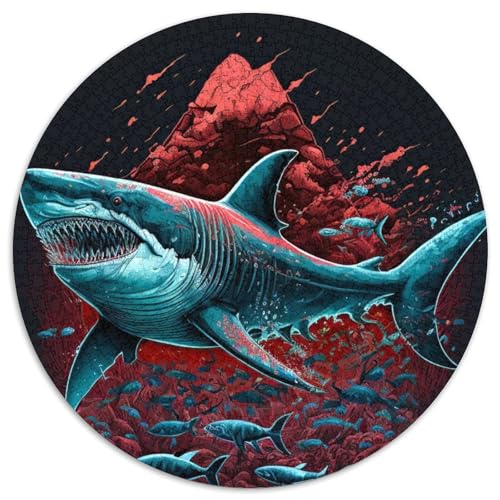 Hai-Puzzle, farbenfroh, 1000 Teile, Puzzle für Erwachsene, Weihnachten, Halloween, Ostern, Neujahr (67,5x67,5cm) von WGLINGX