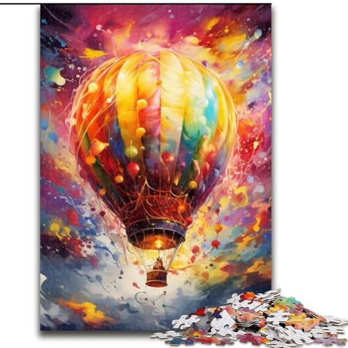 Heißluftballon-Puzzle mit 1000 Teilen für Erwachsene, 1000 Teile, Heimdekoration, Familienspaß, ab 14 Jahren (Größe 26x38cm) von WGLINGX