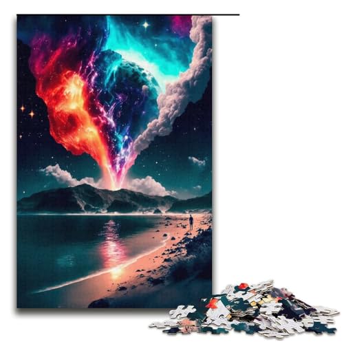 Hinter den Bergen Puzzle für Erwachsene, 1000 Teile, schwieriges Puzzle, perfekte Dekoration für Teenager ab 14 Jahren, 38 x 26 cm von WGLINGX