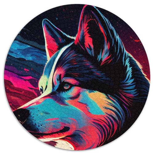 Husky-Puzzle, farbenfroh, 1000 Teile, für Erwachsene, anspruchsvolles Denkspiel, Familienaktivität, Heimdekoration, (67,5x67,5cm) von WGLINGX