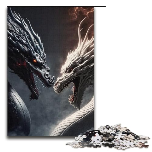 Jigsaw Brave Dragon Puzzle 1000 Teile für Erwachsene Lernspiele Staycation Zeit totschlagen für Teenager ab 14 Jahren 38x26cm von WGLINGX