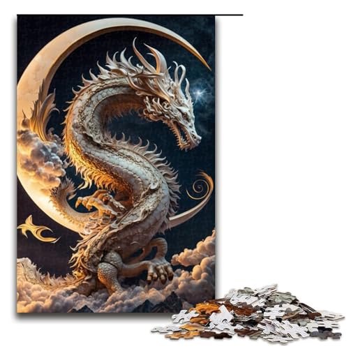 Jigsaw Brave Dragon Puzzle 1000 Teile für Erwachsene Lernspiele Staycation Zeit totschlagen für Teenager ab 14 Jahren 50x75cm von WGLINGX