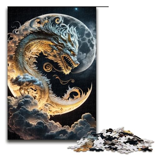 Jigsaw Brave Dragon Puzzle 1000 Teile für Erwachsene Lernspiele Staycation Zeit totschlagen für Teenager ab 14 Jahren 50x75cm von WGLINGX