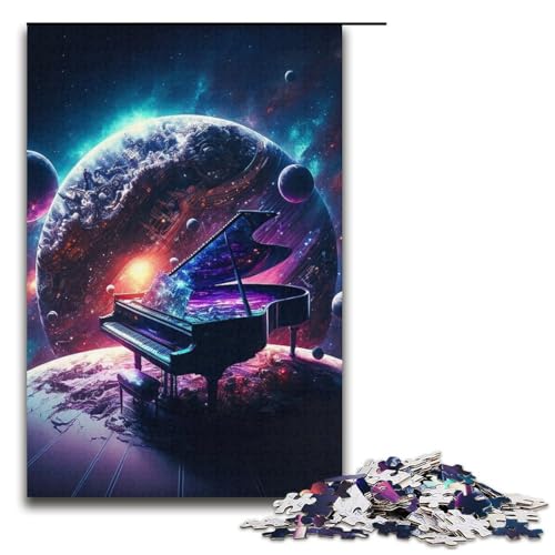 Jigsaw Cosmic Piano Fun Puzzles für Erwachsene, 1000-teiliges Kartonpuzzle für Erwachsene, Familie, Weihnachten (Größe 38 x 26 cm) von WGLINGX