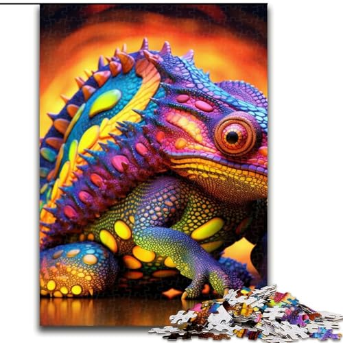 JigsawPuzzle 1000 Teile für Erwachsene, Art Chamäleon, Holzpuzzle für Erwachsene für Jugendliche, anspruchsvolle Spielzeugspiele (Größe 50x75cm) von WGLINGX