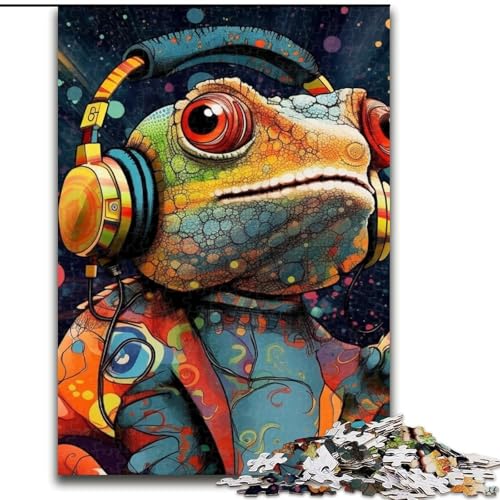 JigsawPuzzle 1000 Teile für Erwachsene, Art Chamäleon, Holzpuzzle für Erwachsene für Jugendliche, anspruchsvolle Spielzeugspiele (Größe 50x75cm) von WGLINGX