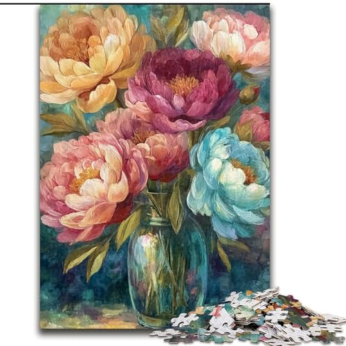 JigsawPuzzle 1000 Teile für Erwachsene, Blumenkunst-Puzzle, 1000 Teile, interaktives Familienspiel, geeignet für Kinder ab 14 Jahren (Größe 26x38cm) von WGLINGX