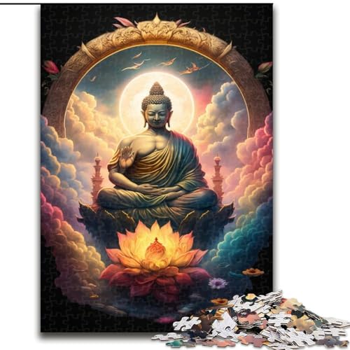 JigsawPuzzle 1000 Teile für Erwachsene, Buddha-Holzpuzzle für Erwachsene, anspruchsvolles Denkspiel für Teenager, perfekt als Heimdekoration oder Geschenk (Größe 50x75cm) von WGLINGX
