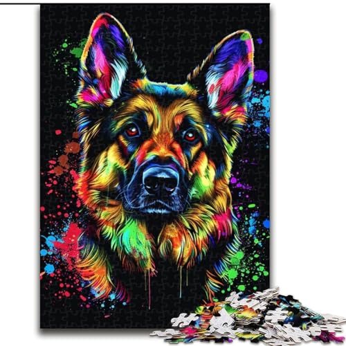 JigsawPuzzle 1000 Teile für Erwachsene, Deutscher Schäferhund, Holzpuzzle für Erwachsene, perfekt für Teenager und Familienspaß, Geburtstag (Größe 38x26cm) von WGLINGX