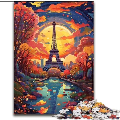 JigsawPuzzle 1000 Teile für Erwachsene, Kunst-Eiffelturm, Holzpuzzle für Erwachsene, anspruchsvolles Denkspiel für Teenager, perfekt für die Heimdekoration oder als Geschenk (Größe 50x75cm) von WGLINGX