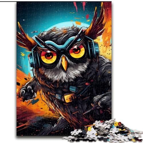 JigsawPuzzle 1000 Teile für Erwachsene, Psychedelische Eule, Holzpuzzle für Erwachsene für Teenager, anspruchsvolle Spielzeugspiele (Größe 50x75cm) von WGLINGX
