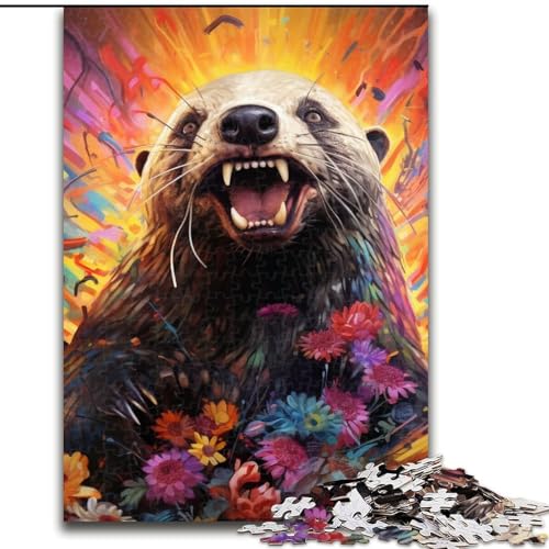 JigsawPuzzle 1000 Teile für Erwachsene Honigdachs Holzpuzzle für Erwachsene für Teenager Anspruchsvolle Spielzeugspiele (Größe 50x75cm) von WGLINGX
