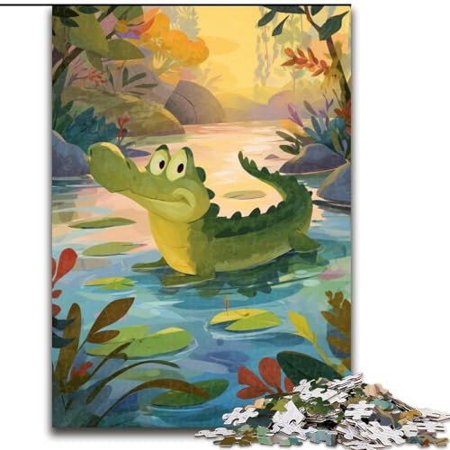 JigsawPuzzle 1000 Teile für Erwachsene Krokodilpuzzle 1000 Teile Puzzle Interaktives Familienspiel, Geeignet für Kinder ab 14 Jahren (Größe 26x38cm) von WGLINGX