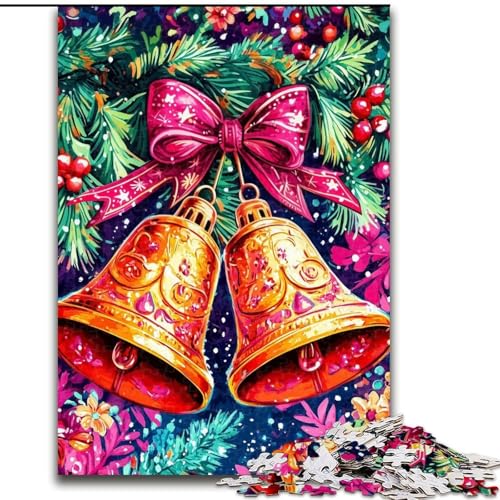 JigsawPuzzle 1000 Teile für Erwachsene Weihnachtsglocken-Puzzle 1000 Teile Puzzle Interaktives Familienspiel, Geeignet für Kinder ab 14 Jahren (Größe 26x38cm) von WGLINGX