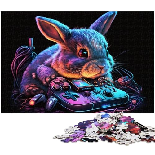 Kaninchen-Spiel-Puzzle, 1000 Teile, Puzzle für Erwachsene, tolles Geschenk für Spiele, geeignet für Jugendliche ab 14 Jahren (Größe 38 x 26 cm) von WGLINGX